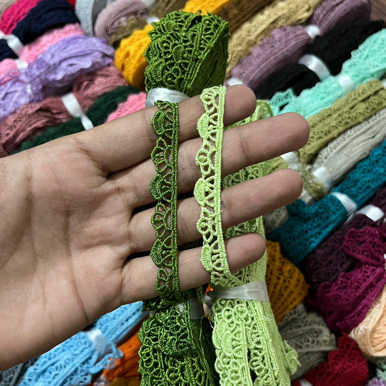 ₹5/mtr Beautiful GPO Lace Trim for Suit (Pack of 40 pcs/ 37 Shades)