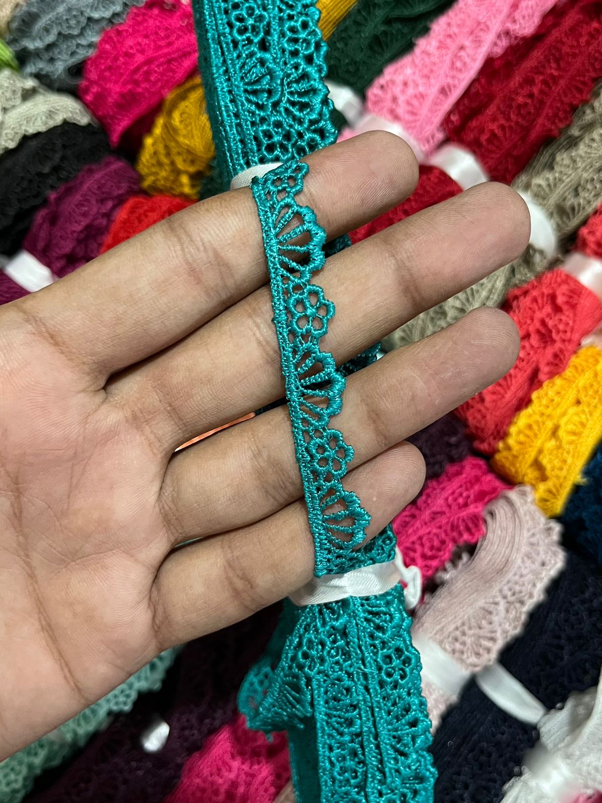 ₹4.25/mtr AV Creations Stylish GPO Lace Trim For Ladies Garments (Pack of 31 Pcs/ 29 Shades)