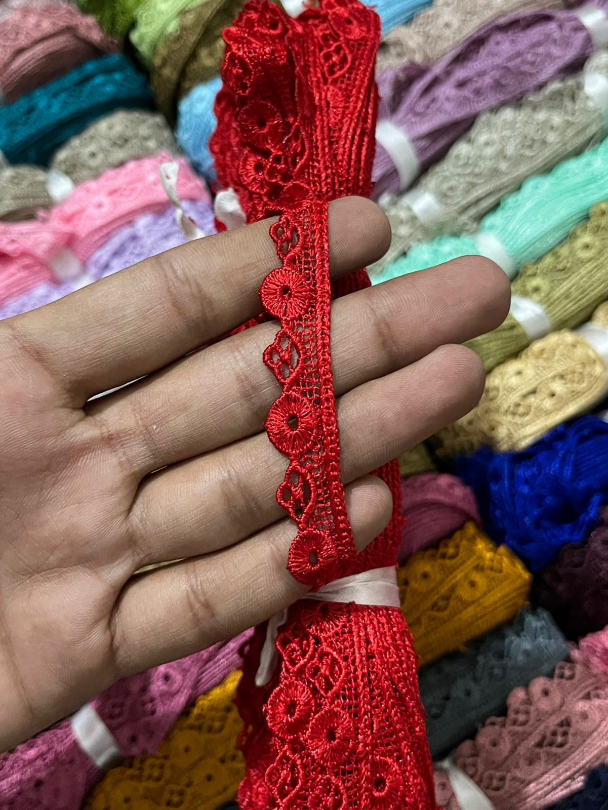 ₹5.25/mtr Premium GPO Lace Trim For Garments (Pack of 40pcs/ 37 Shades)