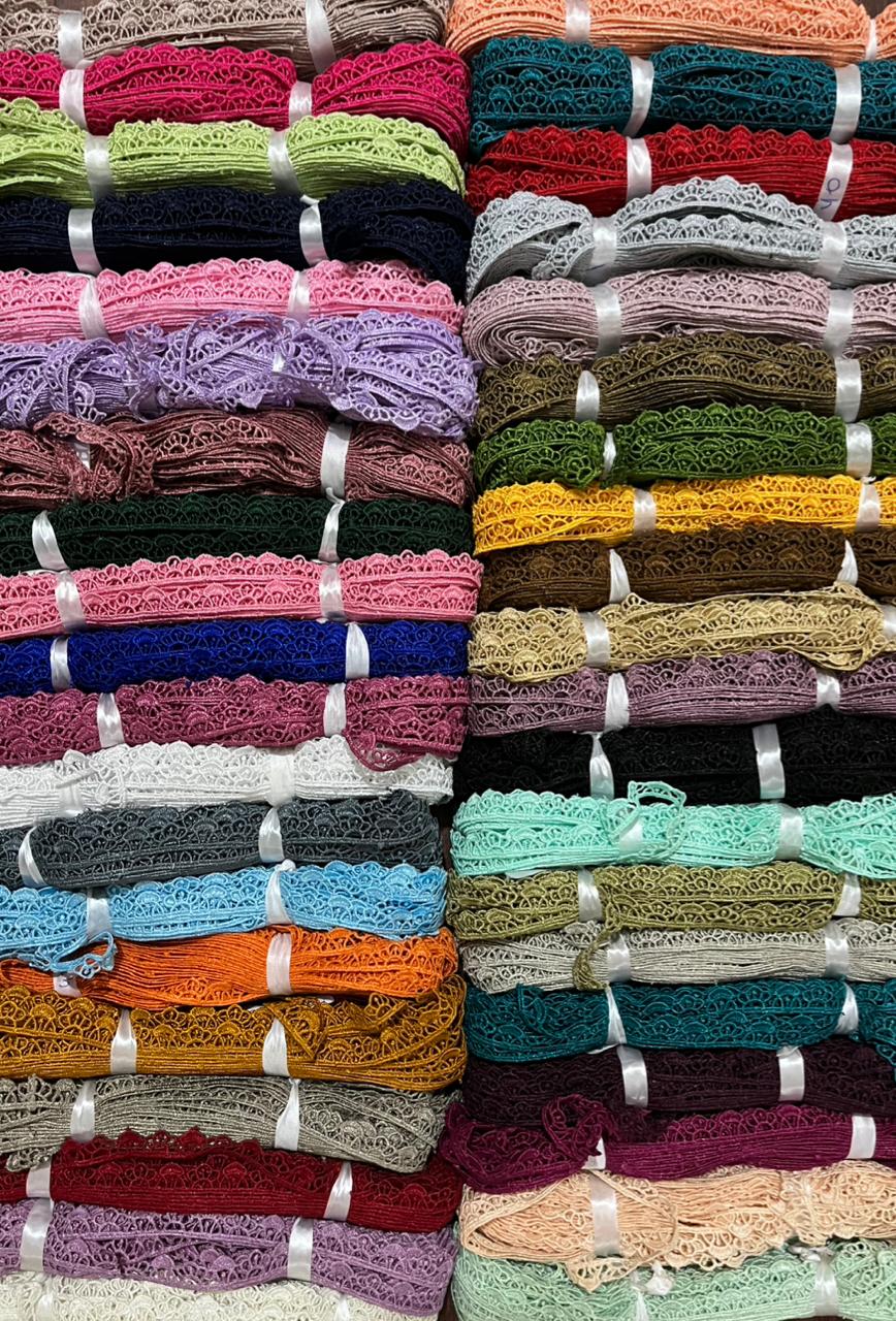 ₹5/mtr Beautiful GPO Lace Trim for Suit (Pack of 40 pcs/ 37 Shades)