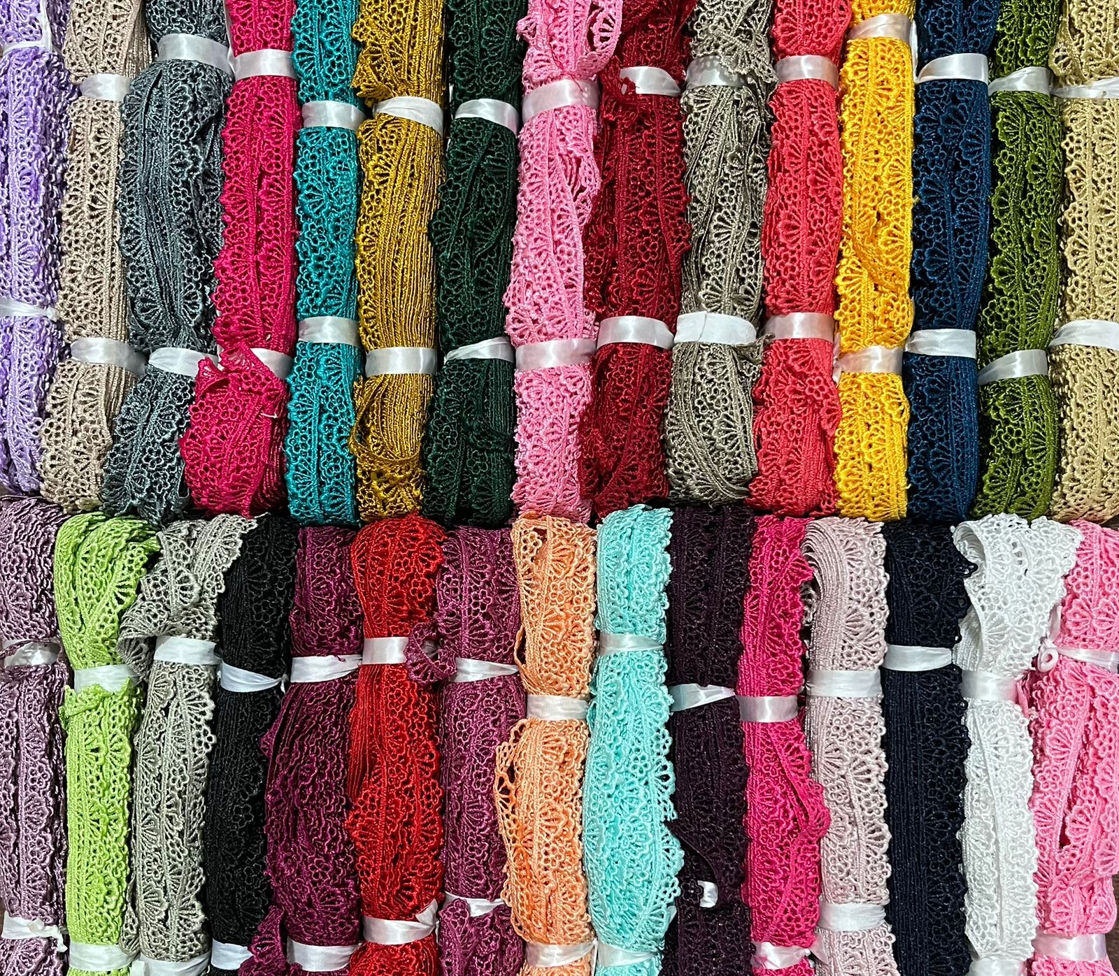 ₹4.25/mtr AV Creations Stylish GPO Lace Trim For Ladies Garments (Pack of 31 Pcs/ 29 Shades)